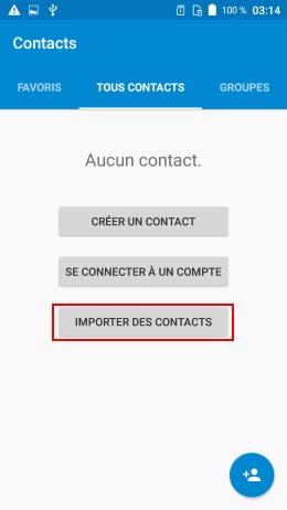 importer des contacts