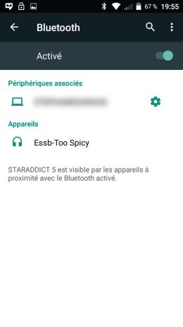 Activation Bluetooth